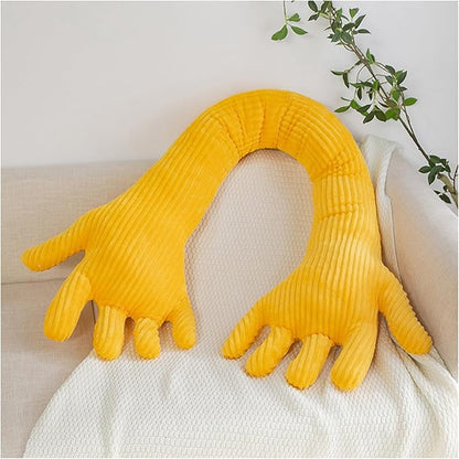 Cute Palm Pillow Simulation Palm Plush Pillow Soft Sofa Bed Pillow Funny Bedroom Decoration Office Chair Cushion (62.9in, Yellow)