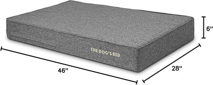 The Dog’s Bed Orthopedic Memory Foam Dog Bed Mattress, Linen Fabric, Grey Linen, XL, 6-Inch