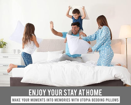 Utopia Bedding Bed Pillows Queen Size Set of 4 (White), Down Alternative Pillows for Sleeping, Cooling Hotel Quality Pillow Set for Back, Stomach or Side Sleepers