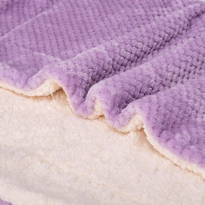 Fuzzy Pet Blanket, Warm and Soft Plush Fleece for Dog or Cat Bed, Couch, Sofa, Travel, Outdoor, Camping (32" x 40", DW-Lavender)