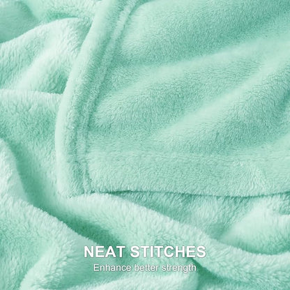 Hansleep Fleece Lake Green Twin Blanket, Super Soft Flannel Fuzzy Plush Cozy Blanket for All Seasons, Lake Green, Twin 60x80 Inches