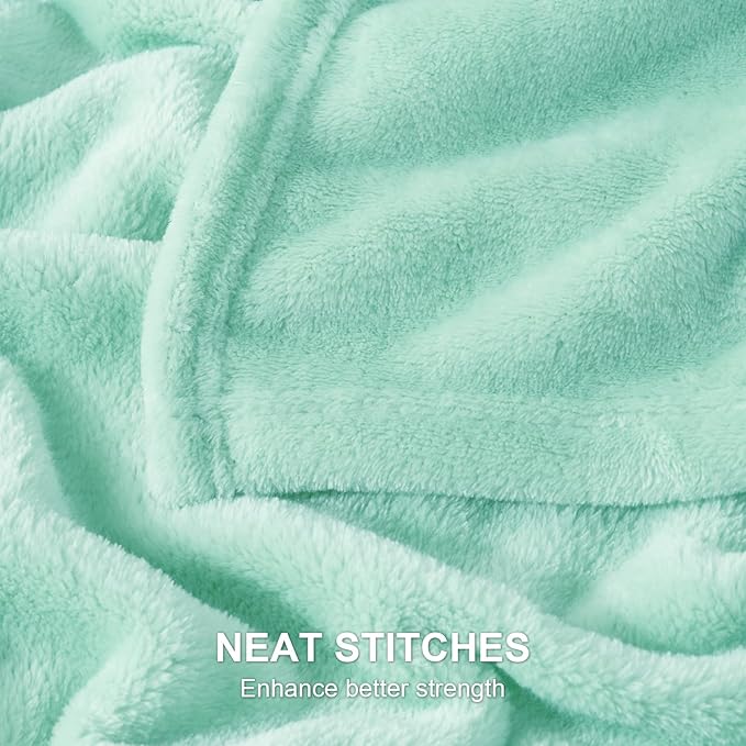 Hansleep Fleece Lake Green Throw XL Blanket, Super Soft Flannel Fuzzy Plush Cozy Blanket for All Seasons, Lake Green, Throw XL 50x70 Inches