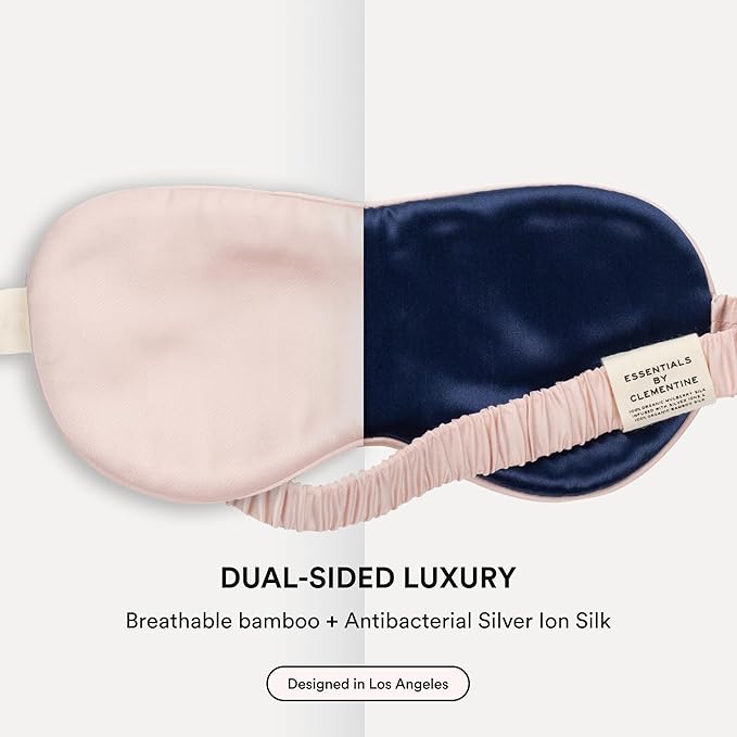 Clementine Mulberry Silk Sleep Mask | Full Blackout Contoured Eye Mask for Sleeping | Organic & Non-Toxic | Oversized Night Blindfold | Hypoallergenic & Frizz-Free Eye Cover for Deep Sleep