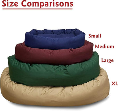 Majestic Pet 24 Inch Bagel Calming Dog Bed Washable – Cozy Soft Round Dog Bed with Spine Support for Dogs to Rest Their Head - Fluffy Donut Puppy Mat 24x19x7 (Inch) Small - Gray