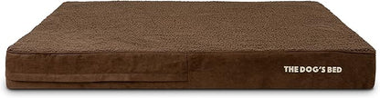 The Dog’s Bed Orthopedic Memory Foam Dog Bed Mattress, Oxford Fabric, Brown Plush, XXL, 6-Inch