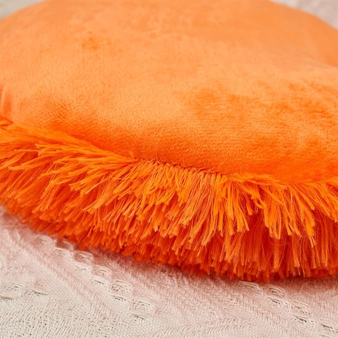 MOOWOO Fluffy Heart Pillow, Faux Fur Throw Pillow,Sherpa Plush Fluffy, Cute Soft Throw Cushion, Valentines Day,Thanks Giving Days,Christmas Day Decorative for Home Bed Couch Heart Shape