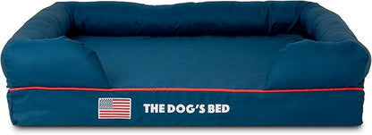 The Dog’s Bed Replacement Outer Cover, Oxford Fabric, Blue with Red Trim & USA Flag, Small