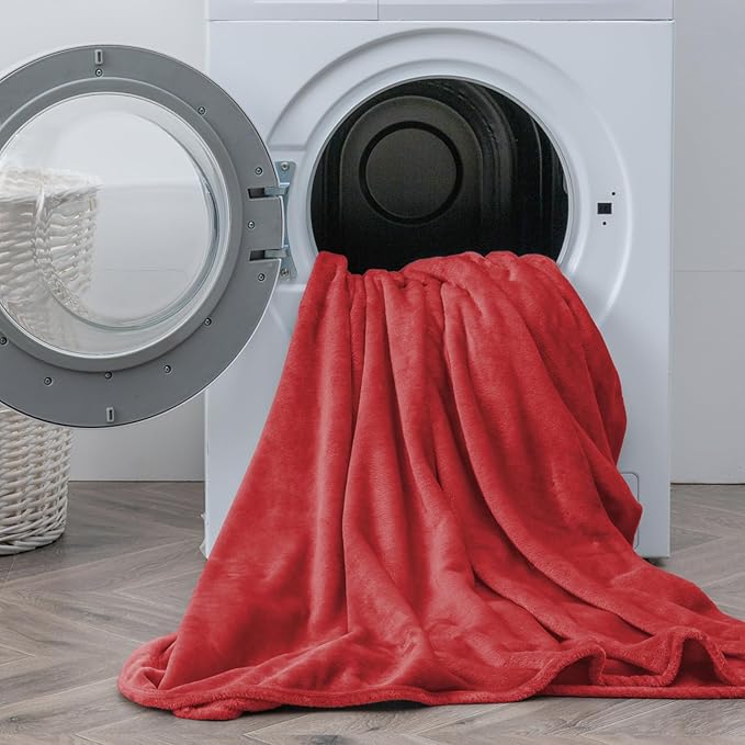 BEDELITE Flannel Sheets Full Size Red - Super Soft Fleece Sheets Set Fluffy Extra Plush, 4 Piece(Include Fitted Sheet, Flat Sheet, 2 Pillowcases)