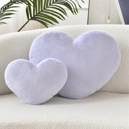 Petrella Throw Pillows Heart Pillow Cute Fuzzy Pillows for Bed Livingroom Home Decor Cushion Decorative Aesthetic Preppy Pillows Purple,Small 13"x10"