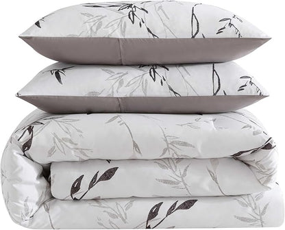 Kenneth Cole - Comforter Set, Super Soft Bedding with Matching Shams & Bonus Throw Blanket, Luxurious Home Decor (Ink Wash Vine Charcoal, Queen)