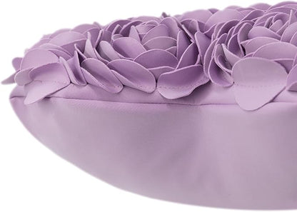 JWH Valentine's Day Throw Pillow Covers Decorative Flower Accent Pillow Cases Heart Shaped Cushion for Couch Living Room Bed Chair 14 x 16 Inches Purple Lilac