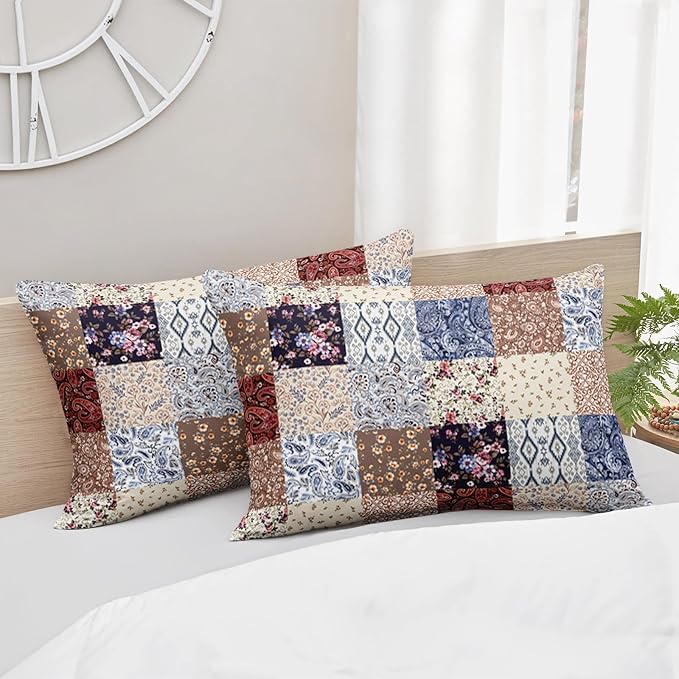 Colorful Flower Comforter Set Queen Size 3 PCS Bed in a Bag,Cute Floral Bedding Set for Girls Teens,Ultra Soft Microfiber Comforter Bed Set with 3-Pieces, Flower Bedroom Decor All Season