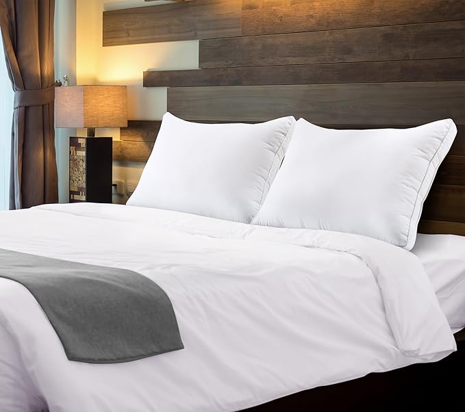 Utopia Bedding Bed Pillows for Sleeping Queen Size (White), Set of 2, Soft & Fluffy Pillow with Down Alternative Filling, Cooling, Hotel Quality, Gusseted Pillow for Back, Stomach or Side Sleepers