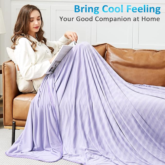 Guohaoi Cooling Blankets for Hot Sleepers,Arc-Chill Q-Max >0.5 Cool Fiber,100% Oeko-Tex Certified,Twin Full Size Lightweight Summer Cool Blanket for Travel/Outdoor Ultra Cold Breathable,60''x90''