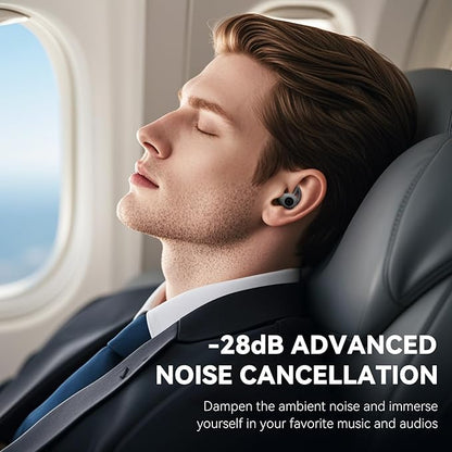 Sleepals Micro Sleep Earbuds for Side Sleepers, Sleep Headphones with Noise Reduction, Soft and Snug Fit Overnight, Slim and Light, 28hr Play with Travel Charging Case (Black)
