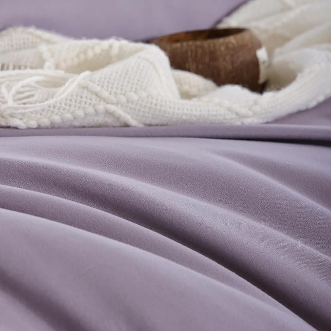weigelia Twin Comforter Set 5 Pieces Dusty Purple Comforter Set Soft Twin Bed Set Twin Bedding Set for Girls with Comforters, Flat & Fitted Sheets, Pillowcases & Shams