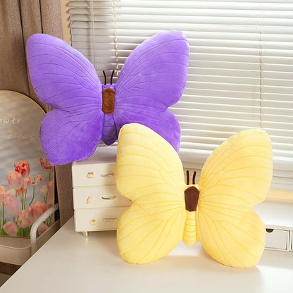 PEACH CAT Butterfly Pillow Decorative Butterfly Shaped Throw Pillows 15.7" x 15.7" Cute Plush Cushion Decor for Bedroom Living Room Sofa Couch Purple