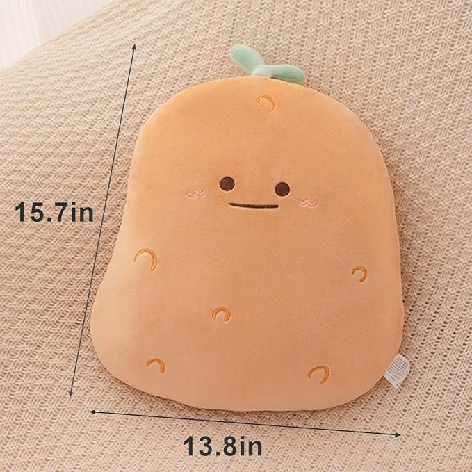 Potato Throw Pillows Decorative 15.8 inch Cute Soft Vegetable Hugging Pillow Stuffed Food Soft Plush Cushion Décor for Birthdays Gifts Home Decor (Yellow)