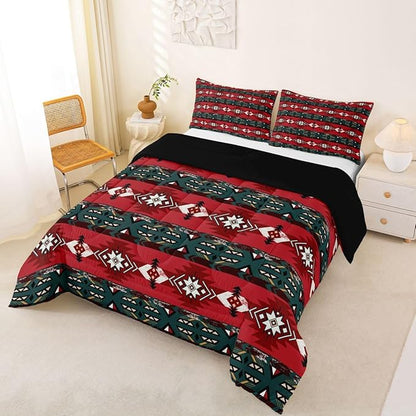 Erosebridal Western Decor,Vintage Exotic Indian Geometric Bedding Set Boho Western Comforter Set King,Ethnic Tribal Arrow Quilt Aztec Duvet Insert,Rustic Home Decor Rustic Farmhouse Decor Red