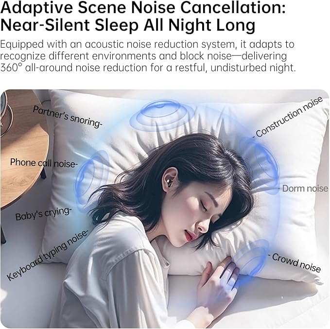 56dB Noise Canceling Earplgs for Sleeping, Pro Sleep Ear Plugs for Side Sleepers, Comfortable & Reusable, Block Snoring, Noise Reduction, Includes 3 Pairs (S/M/L) Black