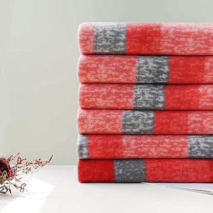 ZYFZCYBL Fleece Throw Blankets for Couch Bulk Lightweight Warm Soft Cozy Blanket 6 Pack Bulk Fleece Blanket Solid for Bed Couch Office Gifts Outdoor 50 x 60 inch （Red and Grey）