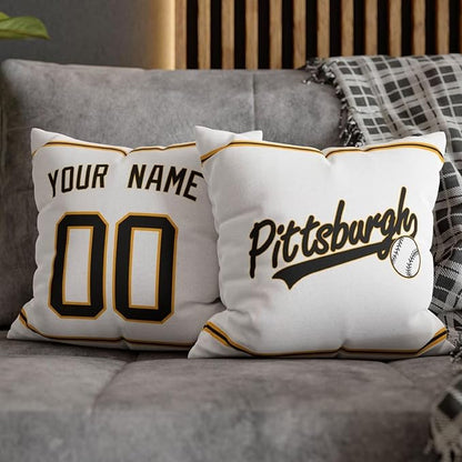 ANTKING Pittsburgh Throw Pillow 2 Packs Custom Name and Number for Men Women Boy Personalized Gifts