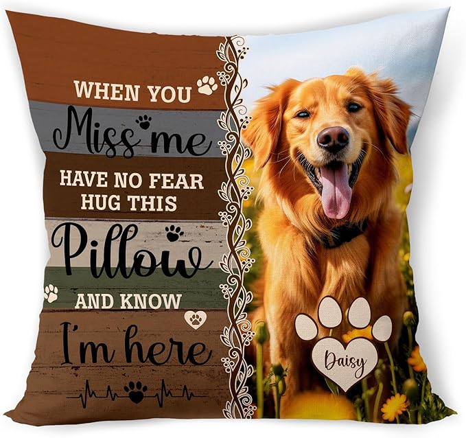 Custom Pet Memorial Throw Pillow (Insert Included), Dog Memorial Gifts For Loss Of Dog, Pet Pillows Photo, Pet Loss Gifts Sympathy Gifts For Pet, Pillow Case Cover, Square Pillow, Photo Pillow