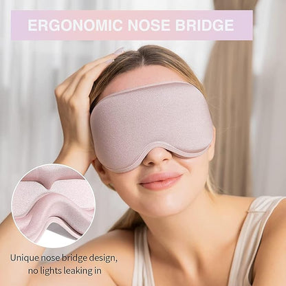 2 Pack Eye Mask for Sleeping - AUPHIL 3D Contoured Eye Mask with Eye Cup Blackout Sleeping Mask, Zero Pressure Eye Cover Sleep Mask for Women Men Side Sleeper 100% Light Blocking Blindfold