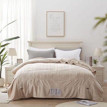 Westinghouse Electric Blanket King Size, Super Cozy Soft Flannel 100"" x 90"" Heated Blanket with 10 Fast Heating Levels & 1-12 Auto-Off, Machine Washable, ETL&FCC Certification, Beige