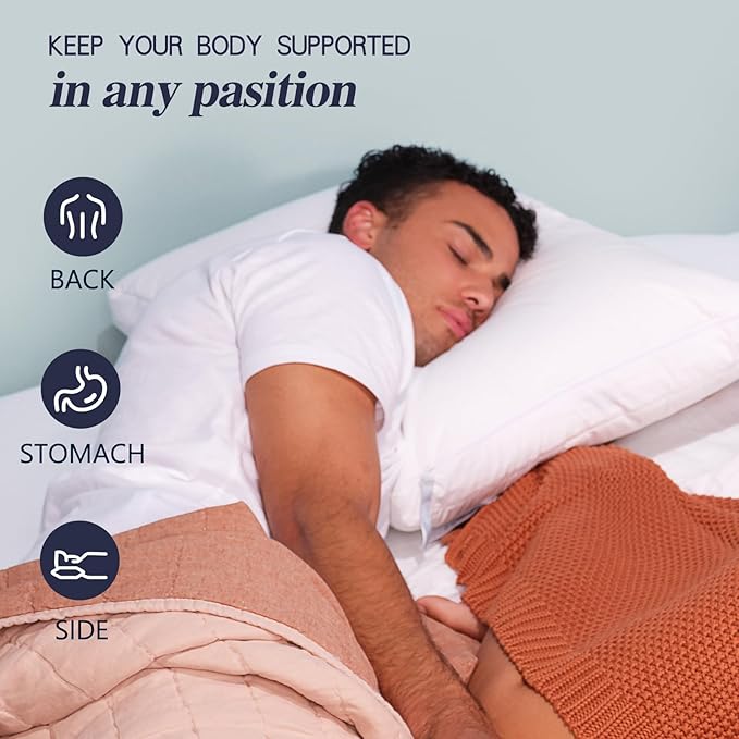 Nuzzle Cooling Adjustable Pillow for Side Sleepers, Luxury Standard Size Set of 2 Bed Pillow Hotel Collection - Best Adjust Height Soft Firm Pillow for Back, Stomach or Side Sleepers - Home Gifts