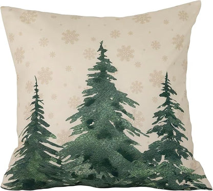 Donna Sharp 2-Piece Dashing Microfiber Holiday Themed Decorative Throw Pillow Set - Pillows for Couch, Sofa, Beds, and Chairs - Includes 18" x 18" Square & 12" x 22" Rectangular Pillows