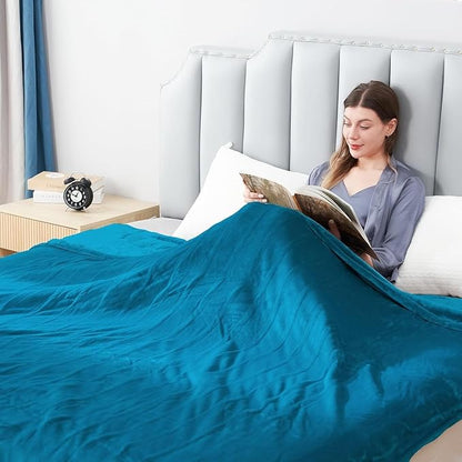 Electric Heated Blanket Queen Size 84"x90", Soft Plush Microplush for Bed, Dual Controllers & Heating Zones, 10Hs Auto Off & 5 Heating Levels, Machine Washable, Gifts for Family-Blue Green