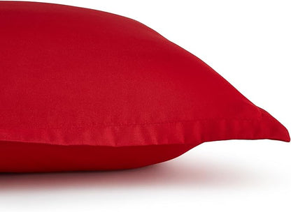 Amazon Basics 2-Piece Microfiber Kid's Comforter and Pillow Sham Set, All Seasons, Twin, Red, Solid
