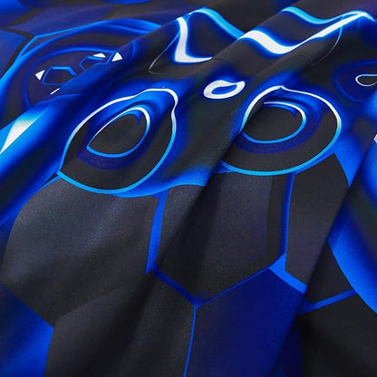 URBONUR Full Size Comforter Sets for Boys Blue Gaming Bed in a Bag 6 Pieces Kids Teen Girls 3D Game Themed Console Printed Room Decor Soft Lightweight Bedding Set