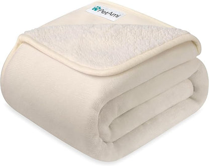 PetAmi Waterproof Dog & Cat Blanket - Pee Proof, Reversible, Soft Fleece - Washable, 24x32 Beige