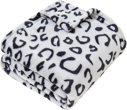 Yurhap Leopard Print Baby Blanket Fleece Baby Blankets for Boys, Ultra Soft Cozy Fluffy Infant Toddler Newborn Receiving Gifts for Crib Stroller, 30x40 Inch, Grey