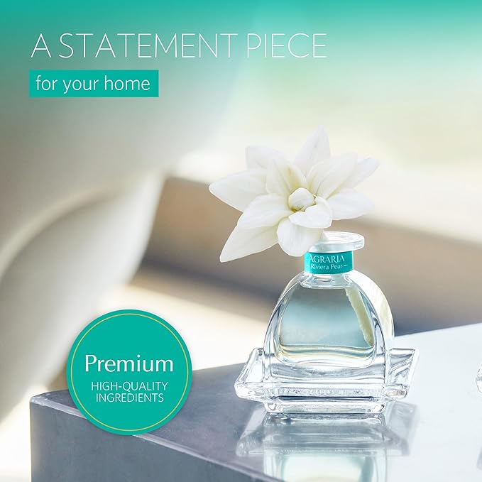 AGRARIA PetiteEssence Botanical Home Fragrance Gift Set, Hand Crafted Sola Flower Scented Oil Reed Diffuser for All Occasions