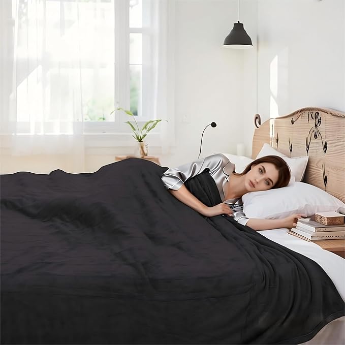 Electric Heated Blanket 50"x60" Throw Size Flannel Heated Blanket, Cozy & Warm for All Night, 5 Heat Settings & 3 Hours Auto Off, Machine Washable, Iron Grey