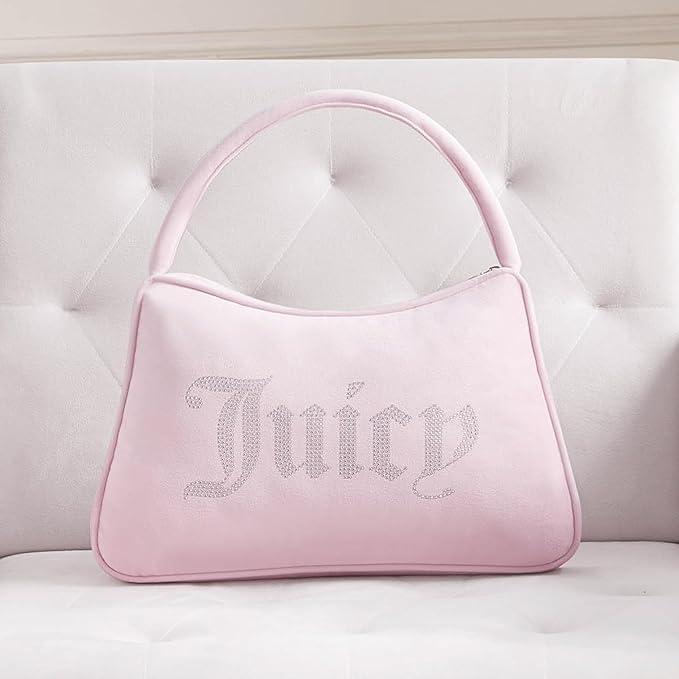 Juicy Couture Purse Shaped 10" x 16" Decorative Pillow, Light Pink