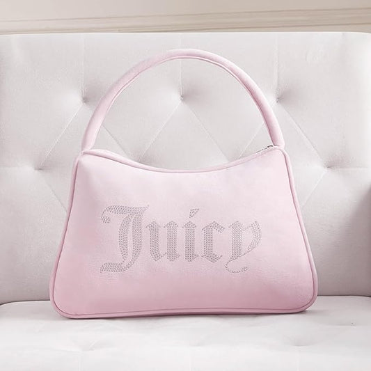 Juicy Couture Purse Shaped 10" x 16" Decorative Pillow, Light Pink