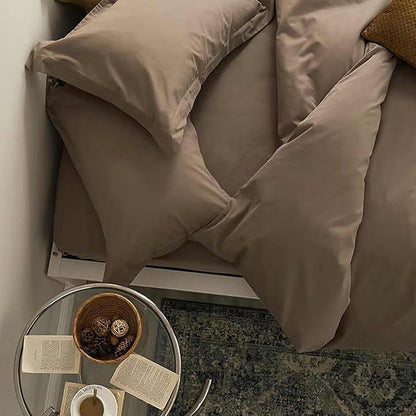 Nanko Queen Size Comforter Set Brown, All Season Soft Down Alternative Duvet Insert, Microfiber Filling Bed Sets, Modern Farmhouse Bedding Sets in a Bag for Women Men 90 x 90 inch 3 PCS Dark Coffee