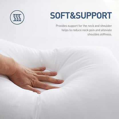 Acanva Bed Pillows 2 Pack Hotel Collection Luxury Soft Inserts for Sleeping-Breathable and Comfortable for Stomach Back Sleepers, Standard Size(Pack of 2), White