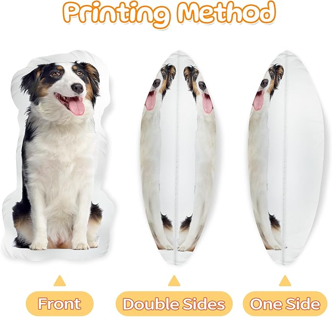 Easycosy Custom Photo Pillow Gifts, Personalized Pet Pillow Shaped Looks Like Your Dog Cat Picture, Unique Birthday Gifts for Pet Lovers(18 Inch)