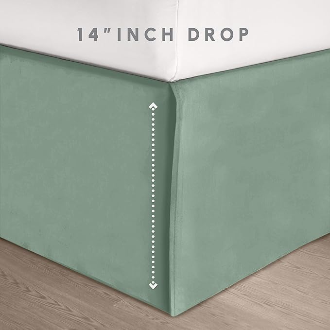 Elegant Comfort 8-Piece Pinch Pleated Comforter Set - All Season Complete Bed in a Bag, Includes 4pc Smart Sheet Set, Bed Skirt, Comforter, Matching Pillowcases and Shams, King/Cal King, Sage Green