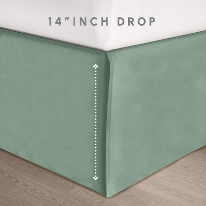 Elegant Comfort 8-Piece Pinch Pleated Comforter Set - All Season Complete Bed in a Bag, Includes 4pc Smart Sheet Set, Bed Skirt, Comforter, Matching Pillowcases and Shams, Twin/Twin XL, Sage Green