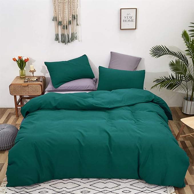 KAREVER Solid Green Comforter Set Twin Pure Emerald Color Soft Lightweight Beddig Quilt Set for Men Women Teens Adult Durable Green Twin XL Blanket