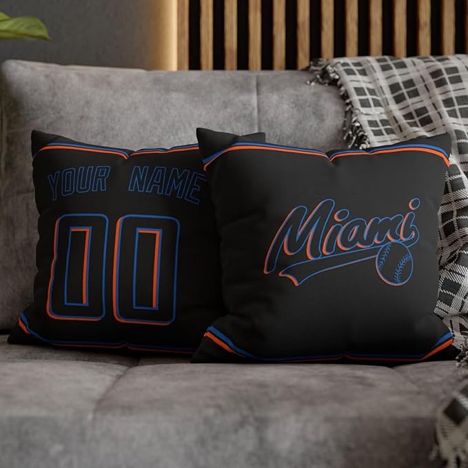 ANTKING Miami Throw Pillow 2 Packs Custom Name and Number for Men Women Boy Personalized Gifts