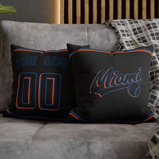 ANTKING Miami Throw Pillow 2 Packs Custom Name and Number for Men Women Boy Personalized Gifts