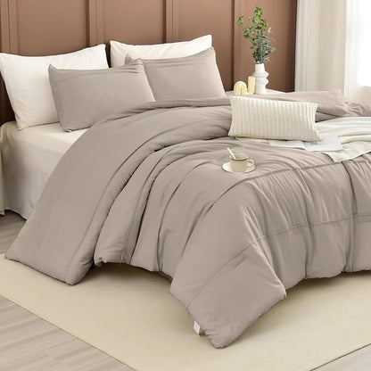 Masaca 120x120 Oversized Comforter King Size,Linen Like Textured Pinch Pleated California King Bed Comforter Set Soft Lightweight Fluffy Farmhouse Bedding Set 3PCS