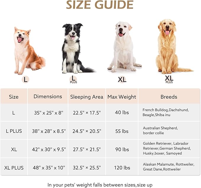 JOEJOY Orthopedic Dog Bed Medium Sized Dogs, Extra Thick Supportive Big Dog Couch Bed with Sides, Ultra Soft Pet Bed Sofa, Brown, 35''x25''